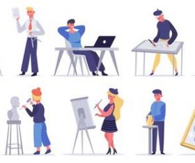 Artist cartoon illustration vector