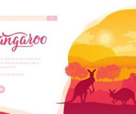 Australian kangaroo silhouette illustration vector