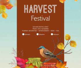 Autumn harvest festival flyer or poster template