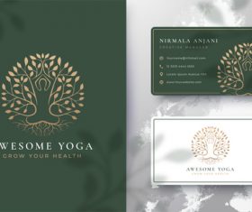 Awesome yoga cover logo design vector