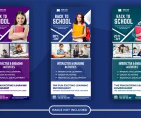 Back to school poster banner vector