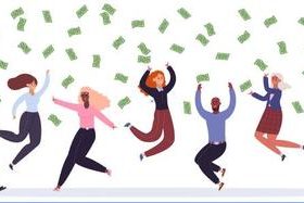 Banknote rain cartoon illustration vector