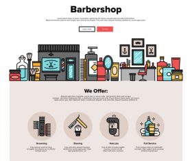 Barbershop flat graphic vector concept