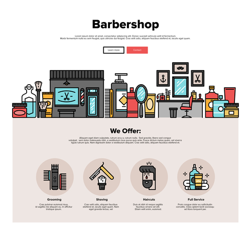 Barbershop flat graphic vector concept