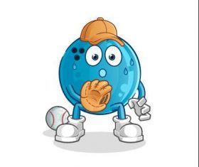 Baseball catcher cartoon vector