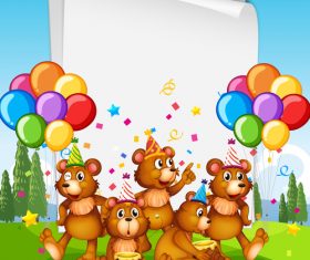 Bear family party vector