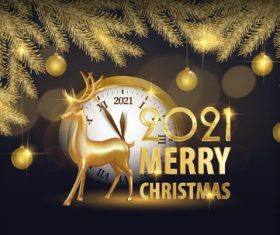 Beautiful Christmas card 2021 vector