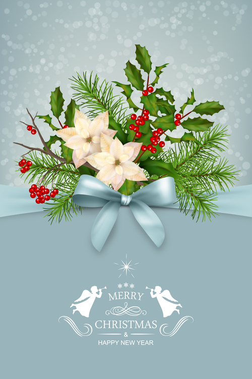 Beautiful Christmas greeting card vector