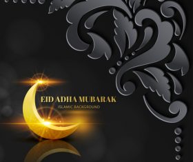 Beautiful Eid ADHA mubarak greeting card vector