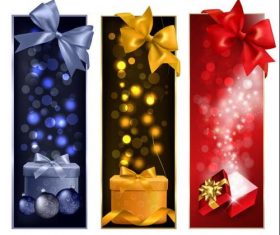 Beautiful bow and Christmas gift banner vector