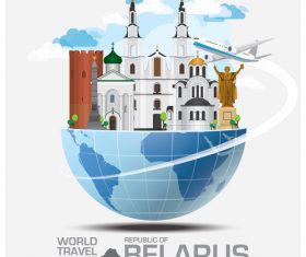 Belarus famous tourist attractions concept vector