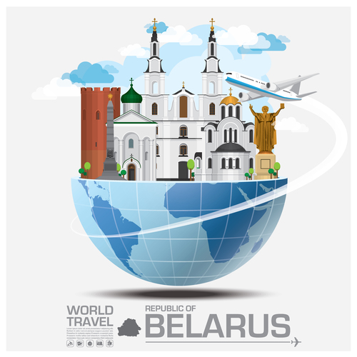 Belarus famous tourist attractions concept vector