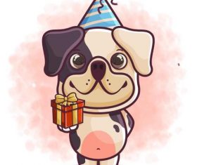 Birthday gift cartoon icon vector