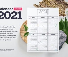Blocky calendar 2021 vector