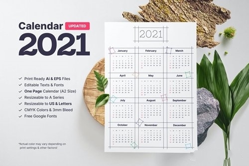 Blocky calendar 2021 vector