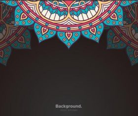 Blue and red lace mandala vector