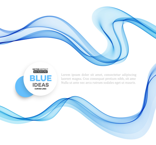 Blue flowing abstract background vector