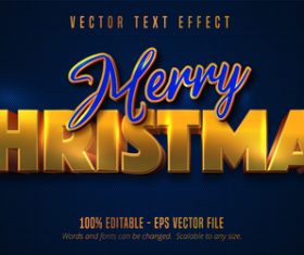 Blue gold editable font effect vector