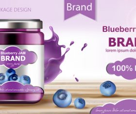 Blueberry jam brand vector