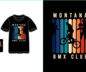 Bmx club T-shirt merchandise print vector