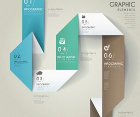 Business infographic elements origami options vector