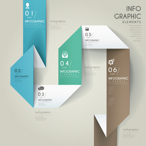 Business infographic elements origami options vector