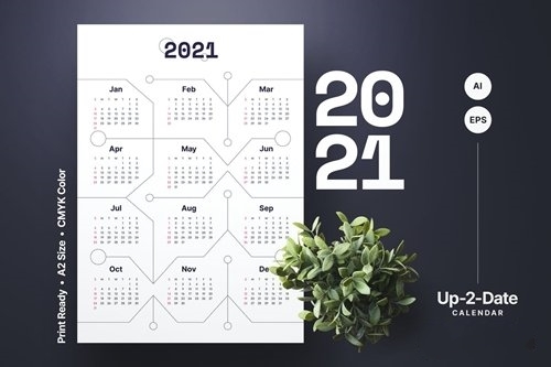 Calendar link 2021 vector