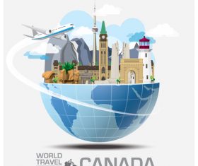 Canada famous tourist attractions concept vector