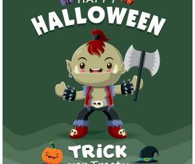 Cartoon halloween poster design vector