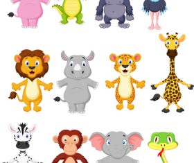 Cartoon look at the drawing to recognize animals vector