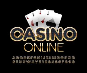 Casino letters numbers vector