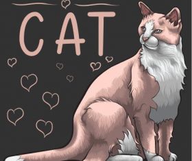 Cat hand drawn illustration vector