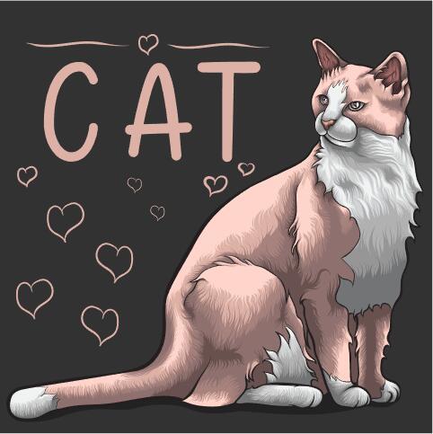 Cat hand drawn illustration vector
