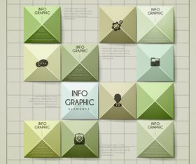 Checkered business infographic element options vector
