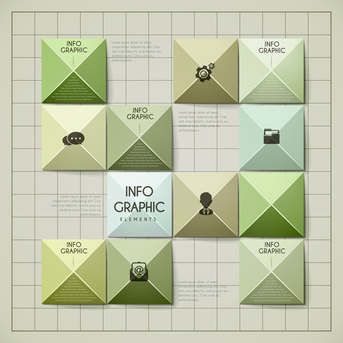 Checkered business infographic element options vector