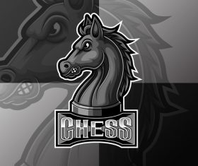 Chess sport logo design vector
