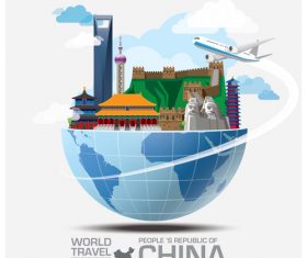 China famous tourist attractions concept vector