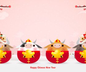 Chinese style new year 2021 card vector
