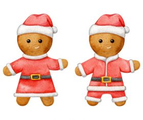 Christmas baking man shaped gingerbread flat vector