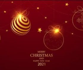 Christmas balls decoration 2021 Christmas card vector
