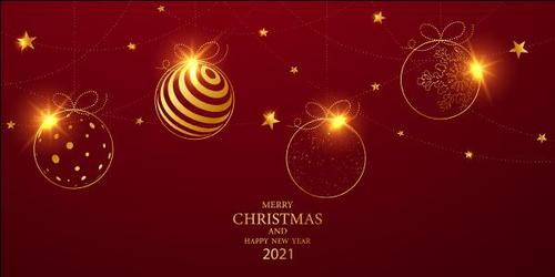 Christmas balls decoration 2021 Christmas card vector