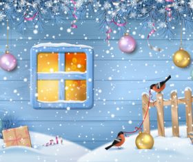 Christmas decoration beautiful greeting card vector