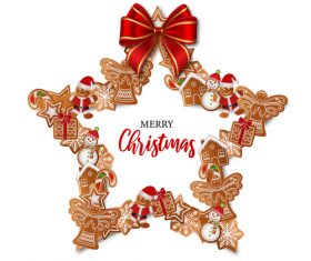 Christmas decoration gingerbreads making vector