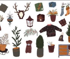 Christmas decorations vector
