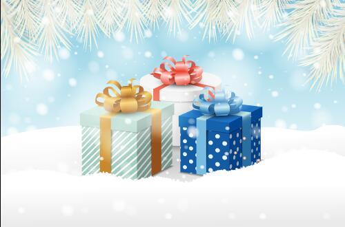 Christmas gift background vector for family