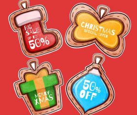 Christmas gift tag vector