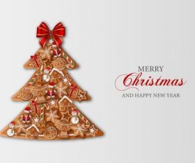 Christmas gingerbread christmas tree vector