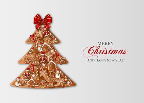 Christmas gingerbread christmas tree vector