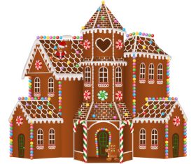 Christmas gingerbreads castle vector