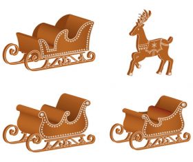 Christmas gingerbreads sleigh vector